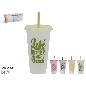 VASO CON CAÑITA KOSMOS 3 COL SRT 750 ML