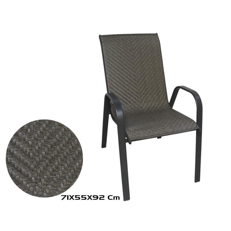 SILLA ACERO TERRAZA MIMBRE PLS MARALA
