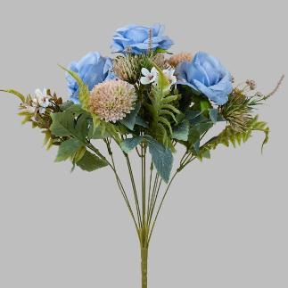 RAMO ROSA RELLENO X12 52CM AZUL