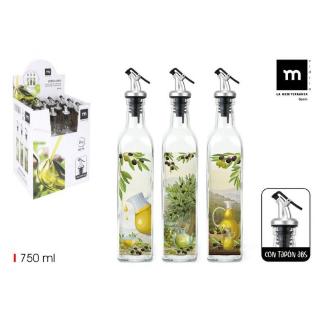 ACEITERA VIDRIO 750 ML C/TAPON ABS ANNA