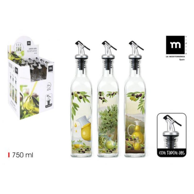 ACEITERA VIDRIO 750 ML C/TAPON ABS ANNA