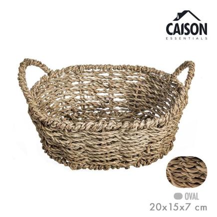 CESTA CON ASAS OVAL SEAGRASS 20 CM