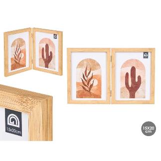 PORTAFOTO DOBLE EFECTO BAMBU 15X20 CM