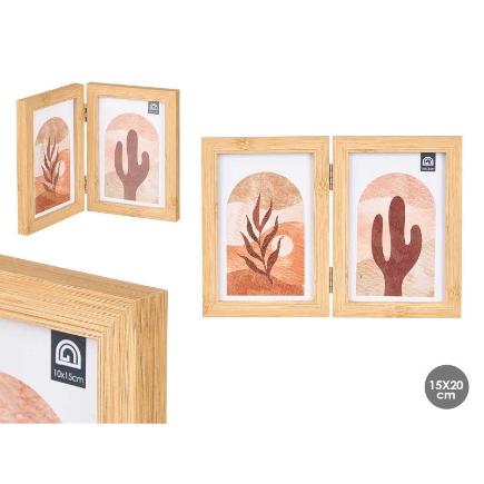 PORTAFOTO DOBLE EFECTO BAMBU 10X15 CM