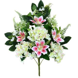 CONJUNTO LILIUM-HORTENSIA X12-59 CM ROSA