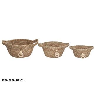 SET 3 CESTAS LUNA 25X35X16 CM.
