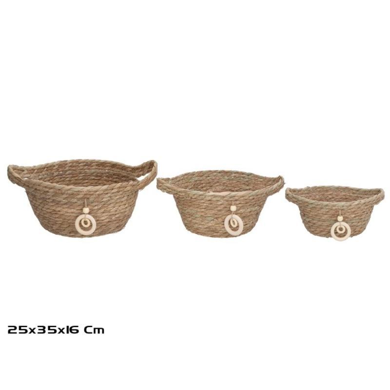 SET 3 CESTAS LUNA 25X35X16 CM.
