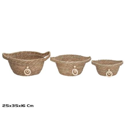 SET 3 CESTAS LUNA 25X35X16 CM.