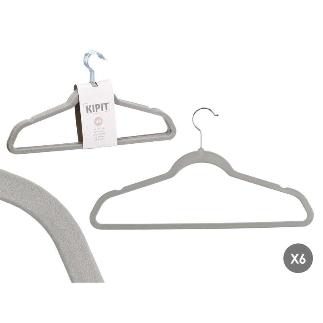 SET 6 PERCHAS FLOCADA GRIS