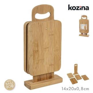 SET 4 TABLAS BAMBU CON SOPORTE