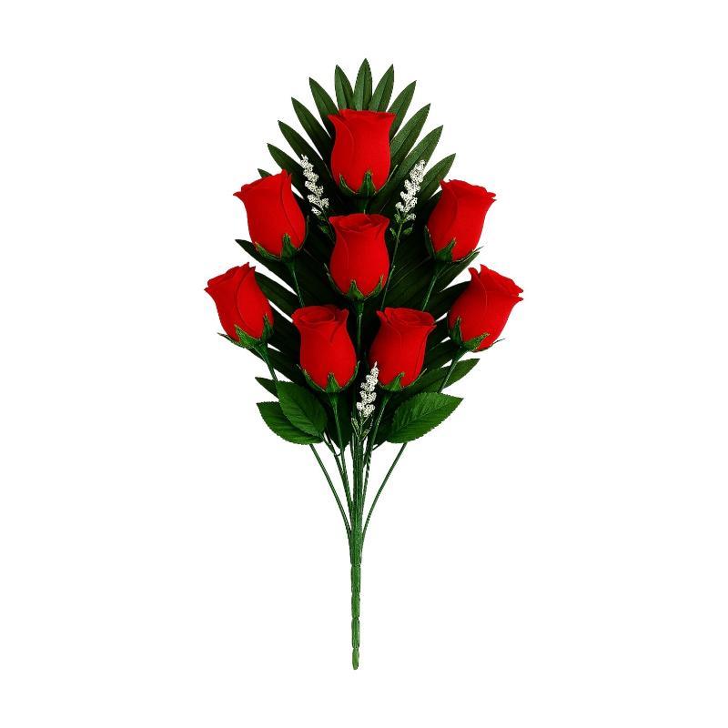 RAMO PALMA CAPULLOS X8 43 CM ROJO