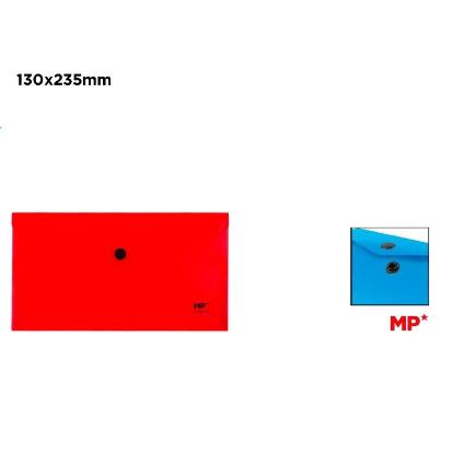 CARPETA SOBRE CON BOTON 235X130 MM ROJO