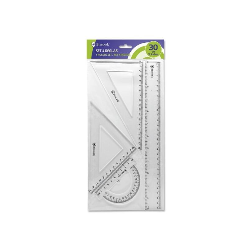 SET BISMARK 4 REGLAS TRANSPARENTE EC 30 CM