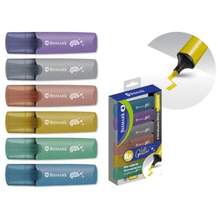 MARCADOR GLITTER 6 COLORES METALIZADOS