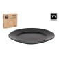 PLATO POSTRE 21 CM NEGRO BRILLO