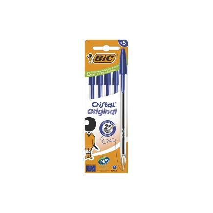 BOLIGRAFO BIC CRISTAL MEDIO CAJA 5 AZUL