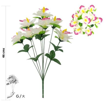 RAMO 9 ORQUIDEA 46 CM BLANCO-ROSA