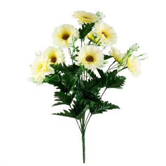 RAMO GERBERAS 9 TALLOS 44 CM AMARILLO CLARO