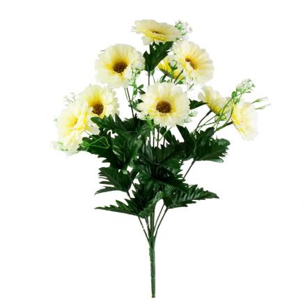 RAMO GERBERAS 9 TALLOS 44 CM AMARILLO CLARO