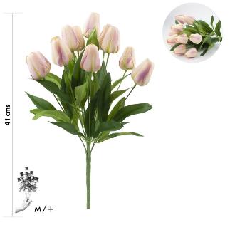 RAMO TULIPAN 12 TALLOS 41 CM ROSA