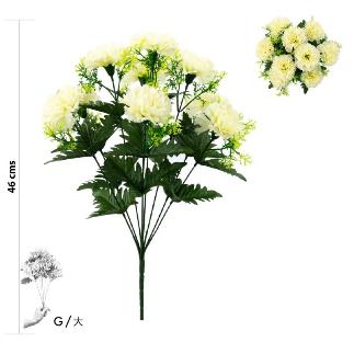 RAMO CLAVELES 9 TALLOS 46 CM BLANCO