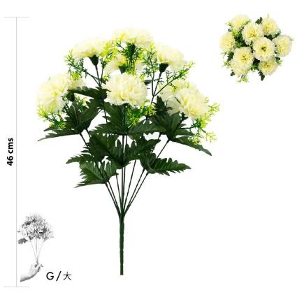 RAMO CLAVELES 9 TALLOS 46 CM BLANCO