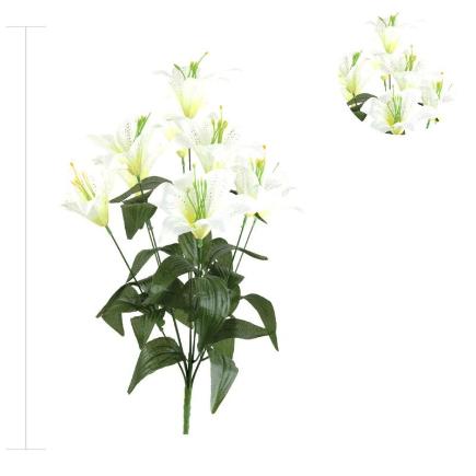 RAMO LILIUM 9 TALLOS 51 CM BLANCO