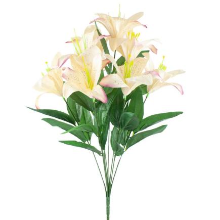 RAMO LILIUM 9 TALLOS 51 CM CREMA