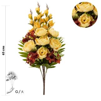 RAMO ENCARADO 13 ROSA/ORTENSIA OTOÑO 65 CM NARANJA