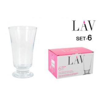 SET 6 VASOS C/PIE 150 CC TROYA