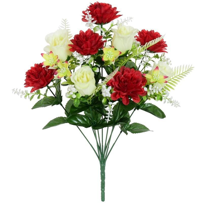 RAMO CAPULLOS-CRISANTEMO X9-43 CM ROJO