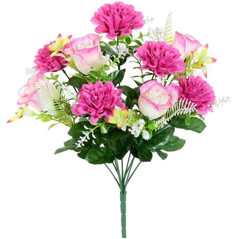 RAMO CAPULLOS-CRISANTEMO X9-43 CM FUCSIA