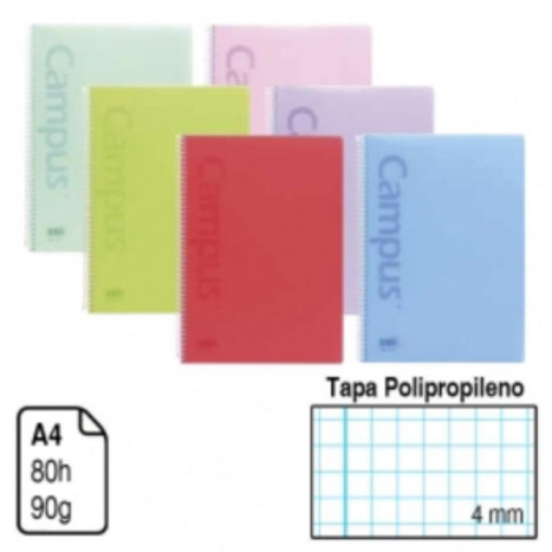 BLOC A-4 P.P CN 4X4 PASTEL 80H CAMPUS 90 GR