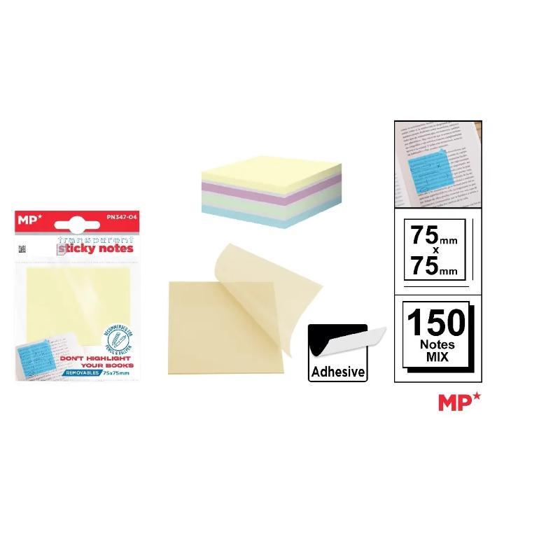 NOTAS ADH. TRANSPARENTES 75X75 MM 150H