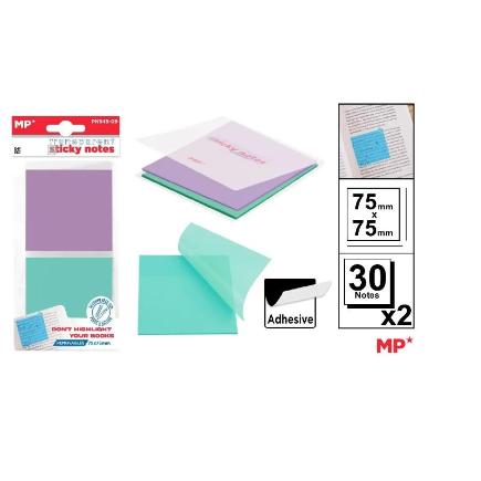NOTAS ADH. TRANSPARENTES 75X75 MM 30H*2