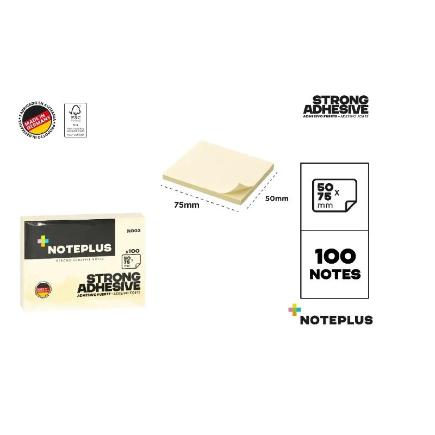 NOTAS ADH AMARILLO 50X75 MM 100H