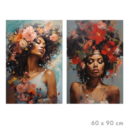 LIENZO CARAS FLOWER
