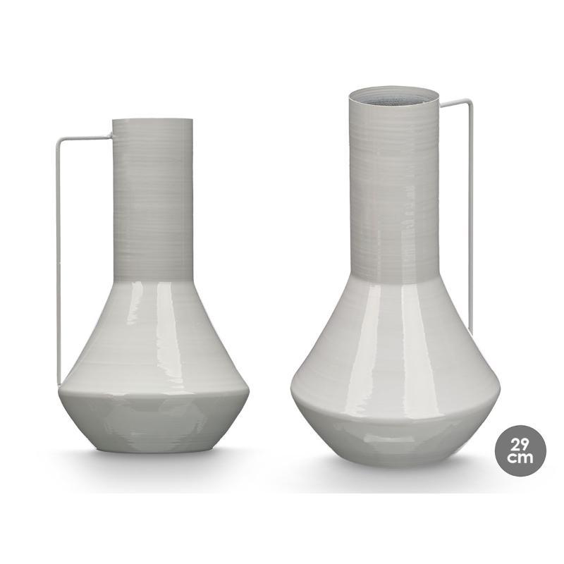 JARRON CONICO 29 CM GRIS