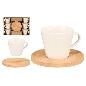 SET 6 TAZAS PLATOS BAMBU CAFE LISA