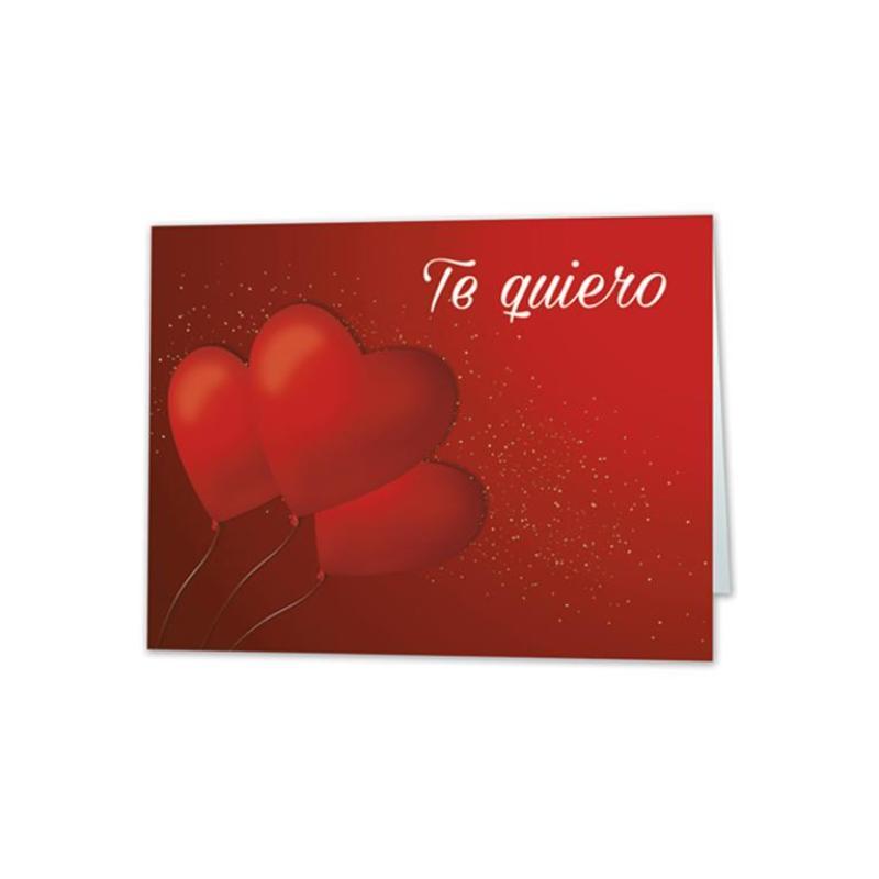MINI CARD GLOBOS CORAZON TE QUIERO