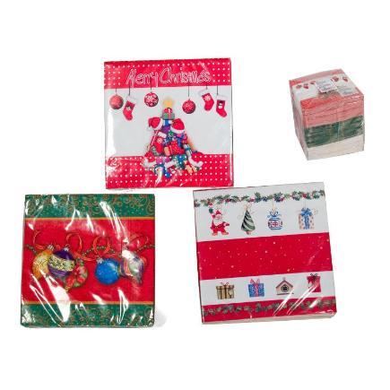 PACK 20 SERVILLETAS 33X33 CM 3 SURTIDOS