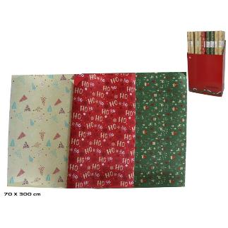 PAPEL REGALO KRAFT 70X300 CM 3STD