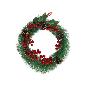 CORONA NAVIDAD HOJAS MUERDAGO 30 CM