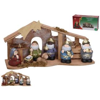 NACIMIENTO INFANTIL 5 FIGURAS 1 LED 31 CM