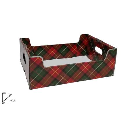 CAJA CARTON DECO ESCOCESA 40.5X29X15 CM