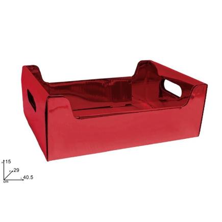 CAJA CARTON ROJA METALIZADA