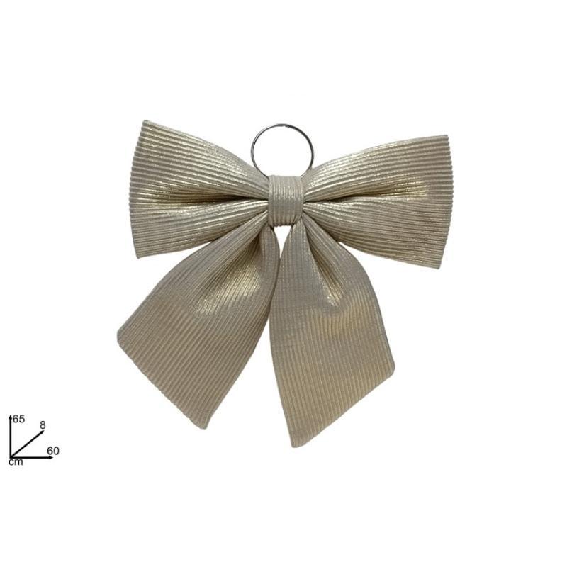 LAZO 60 CM TELA RAYAS BEIGE