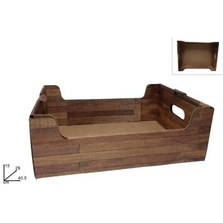 CAJA CARTON EFECT MADERA 40.5X29X15 CM