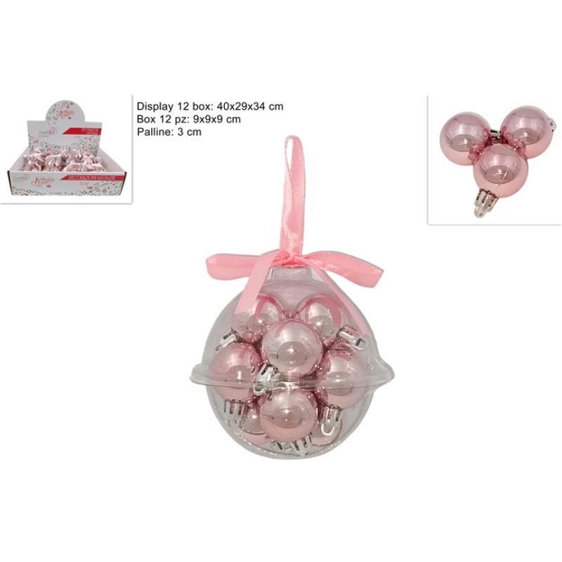 SET 12 PIEZAS 3 CM ROSA ANTICO