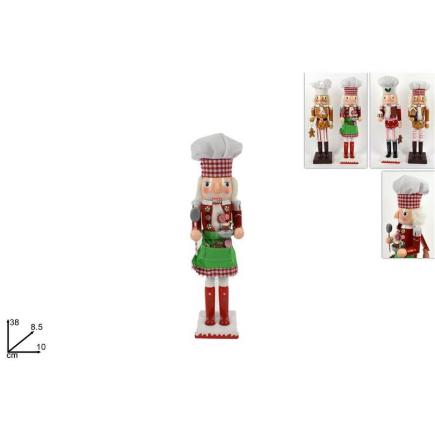 CASCANUECES MADERA GORRO COCINERO 38 CM 4 SRT